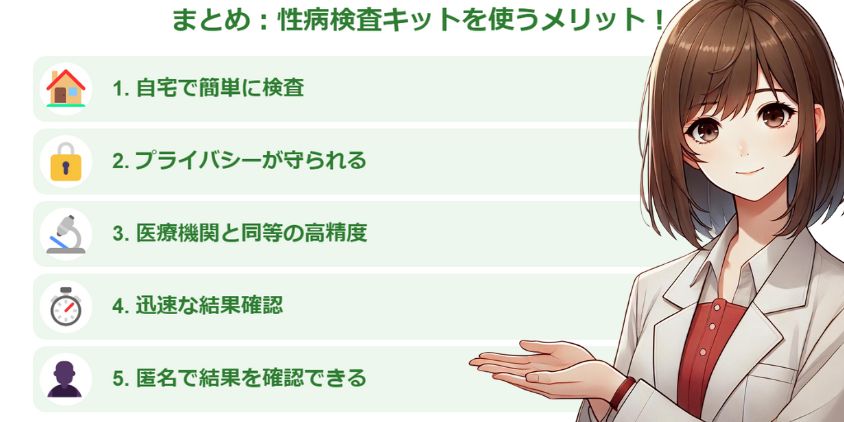 まとめ：性病検査キットを使うメリット！結果を匿名で確認できる